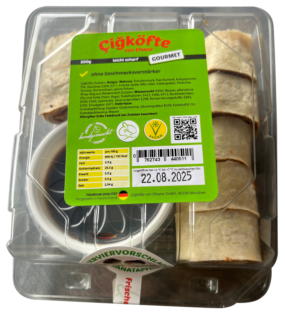 Cigköfte Wrap 250g – verzehrfertig, vegan